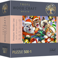 DMG Trefl Wood Craft - Festive Cats (501pcs) (Wooden Jigsaw Puzzle) (DAMAGED BOX)