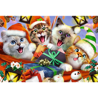 DMG Trefl Wood Craft - Festive Cats (501pcs) (Wooden Jigsaw Puzzle) (DAMAGED BOX)