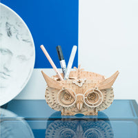Boîte de rangement en hibou 3D (bois)