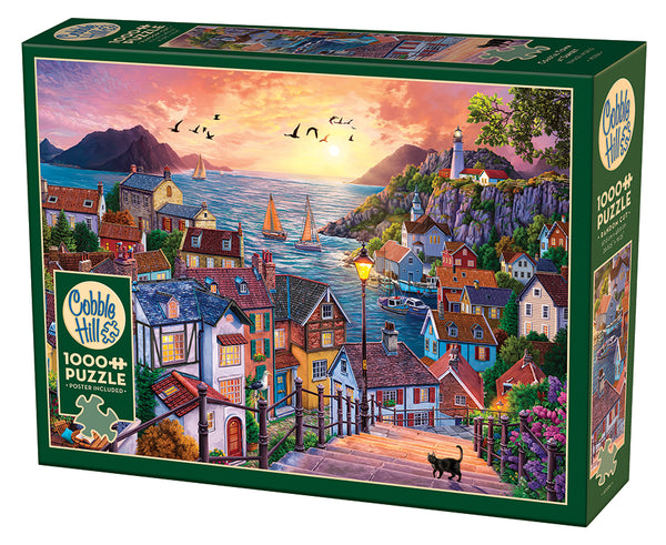 Buy Coastal town at sunset (1000pcs) Puzzle | Jigsaw Jungle