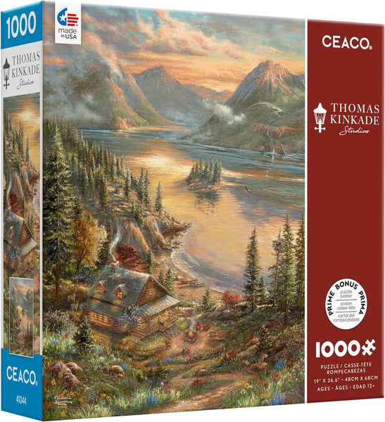Buy Lakeside splendor, thomas kinkade (1000pcs) Puzzle | Jigsaw Jungle