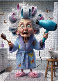 Playful Seniors - Hair Dryer Panic Granny (1000pcs)