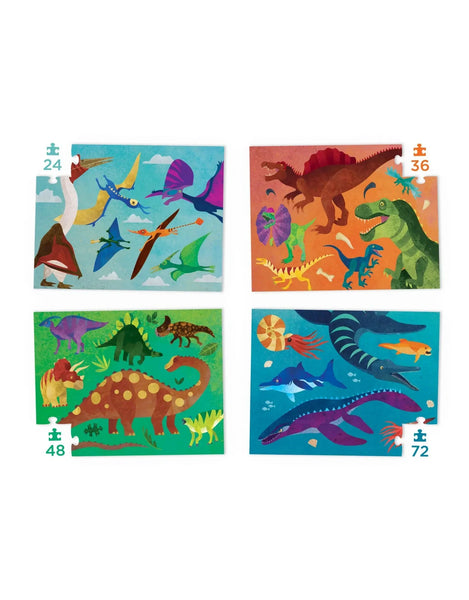 Buy Dinosaurs - four puzzles to grow on (24, 36, 48, 72 pcs) Puzzle ...