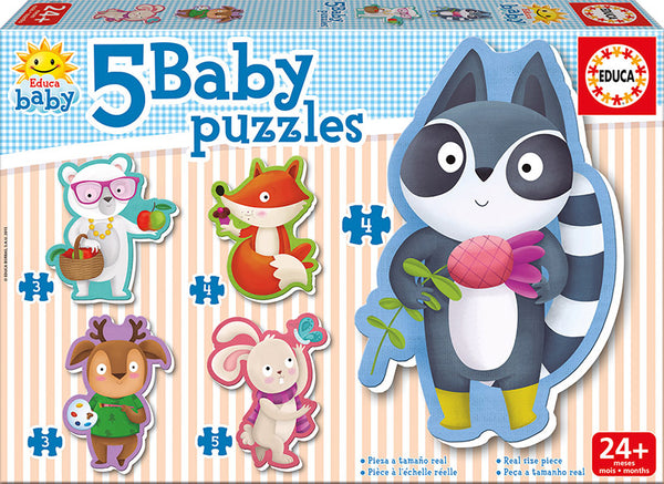 Buy 5 baby puzzles - baby animals trains (train des petits animaux ...