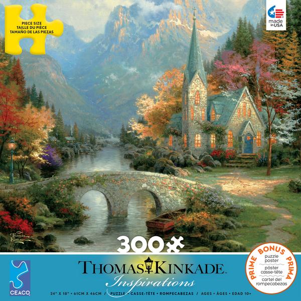 Buy Mountain chapel, thomas kinkade Puzzle | Jigsaw Jungle