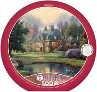 Manoir au bord du lac, Thomas Kinkade Round