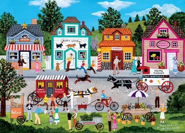 Jane Wooster Scott リトグラフ「チェサピークの野生の白鳥」 Buy Happy go lucky, jane wooster scott Puzzle | Jigsaw Jungle