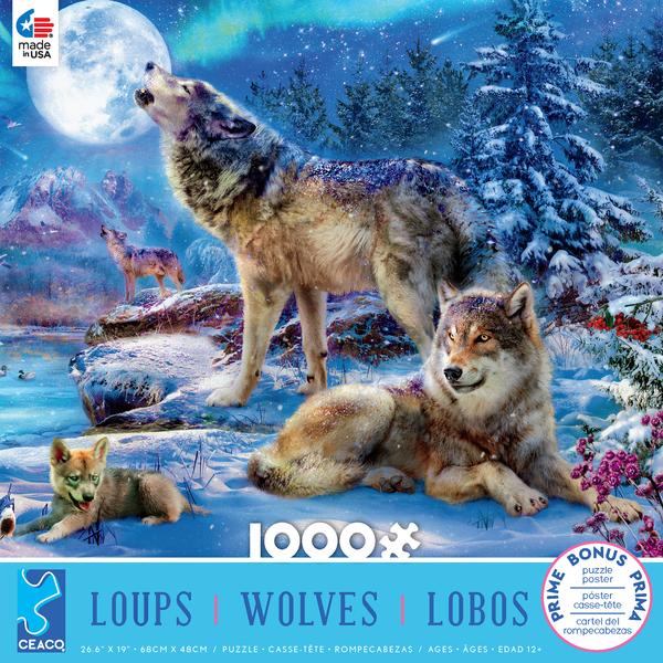 Puzzle 1000 pièces : Famille de loups