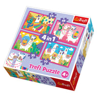 Lamas en vacances, puzzle 4 en 1