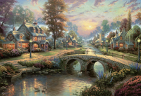 Sunset on Lamplight Lane, Thomas Kinkade
