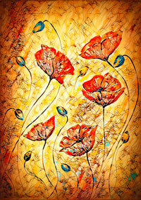 Peinture de coquelicots rouges (1000pcs)