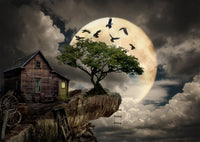 Une cabane en rondins sur une falaise (1000pcs)