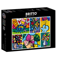 Romero Britto - Collage: Flowers (2000pcs)