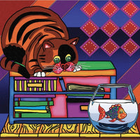 Chat et poisson / chat et poisson, peinture de diamant