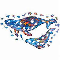 Whales lériques 2 en 1 (taille M) (puzzle en bois)
