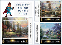 SuperTrio! A Peaceful Retreat, Sunset on Lamplight Lane AND Clocktower