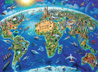 Ravensburger World Landmarks Map, Adrian Chesterman (300 XXL)