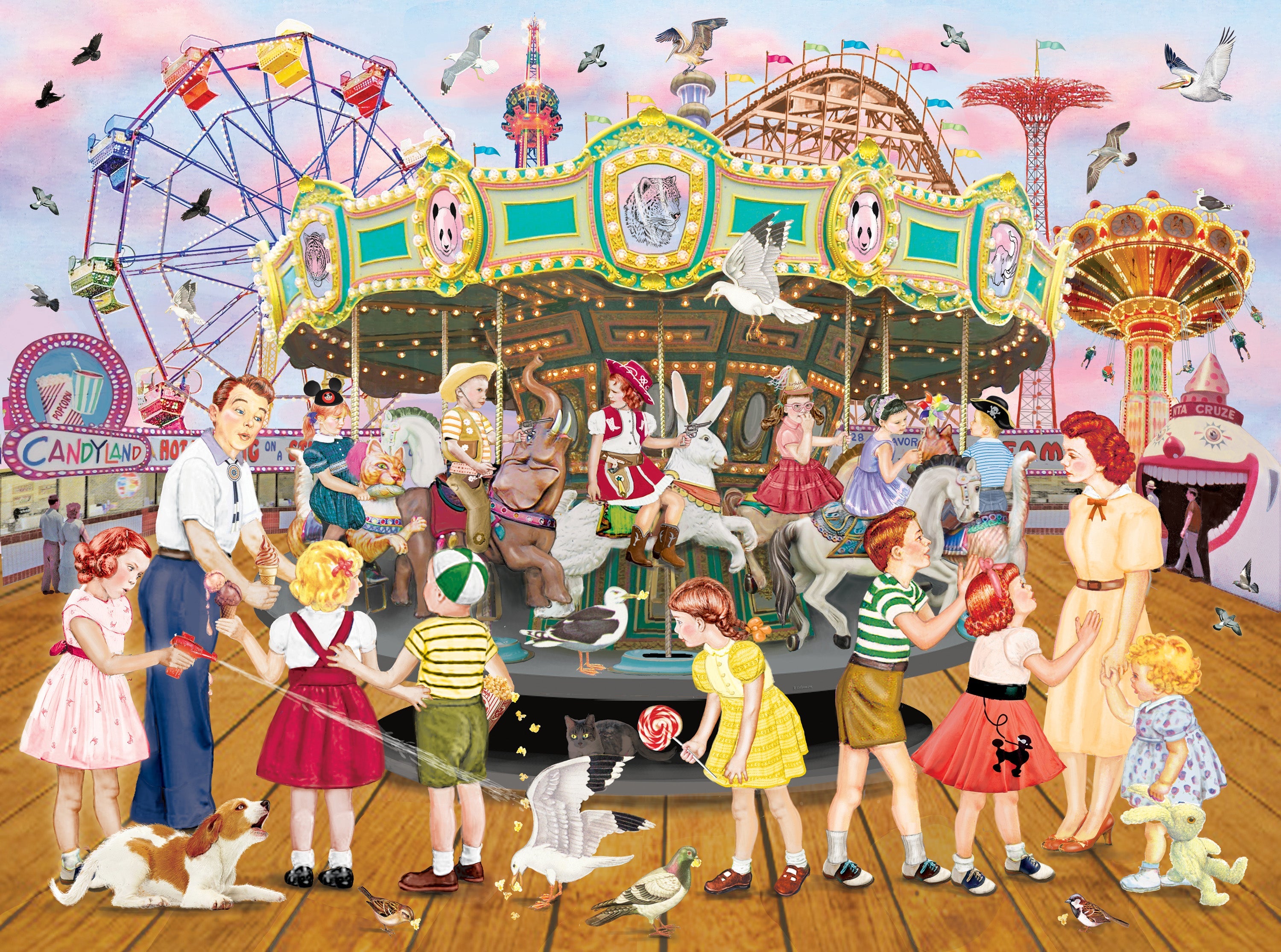 PFG Carousel Party, Rosiland Solomon (1000pcs) (Usage/Used - PUZZLES FOR GOOD)
