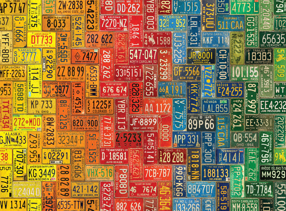 PFG Vivid Collection - Licence Plates of the US (1000pcs) (Usage/Used - PUZZLES FOR GOOD)