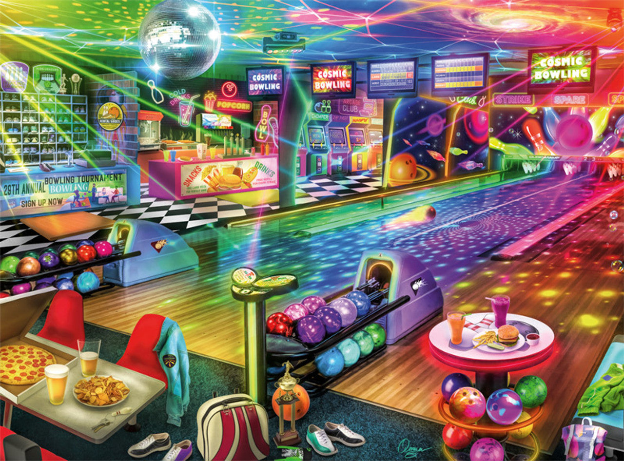 PFG Blacklight Bowling, Aimee Stewart (1000pcs) (Usage/Used - PUZZLES FOR GOOD)