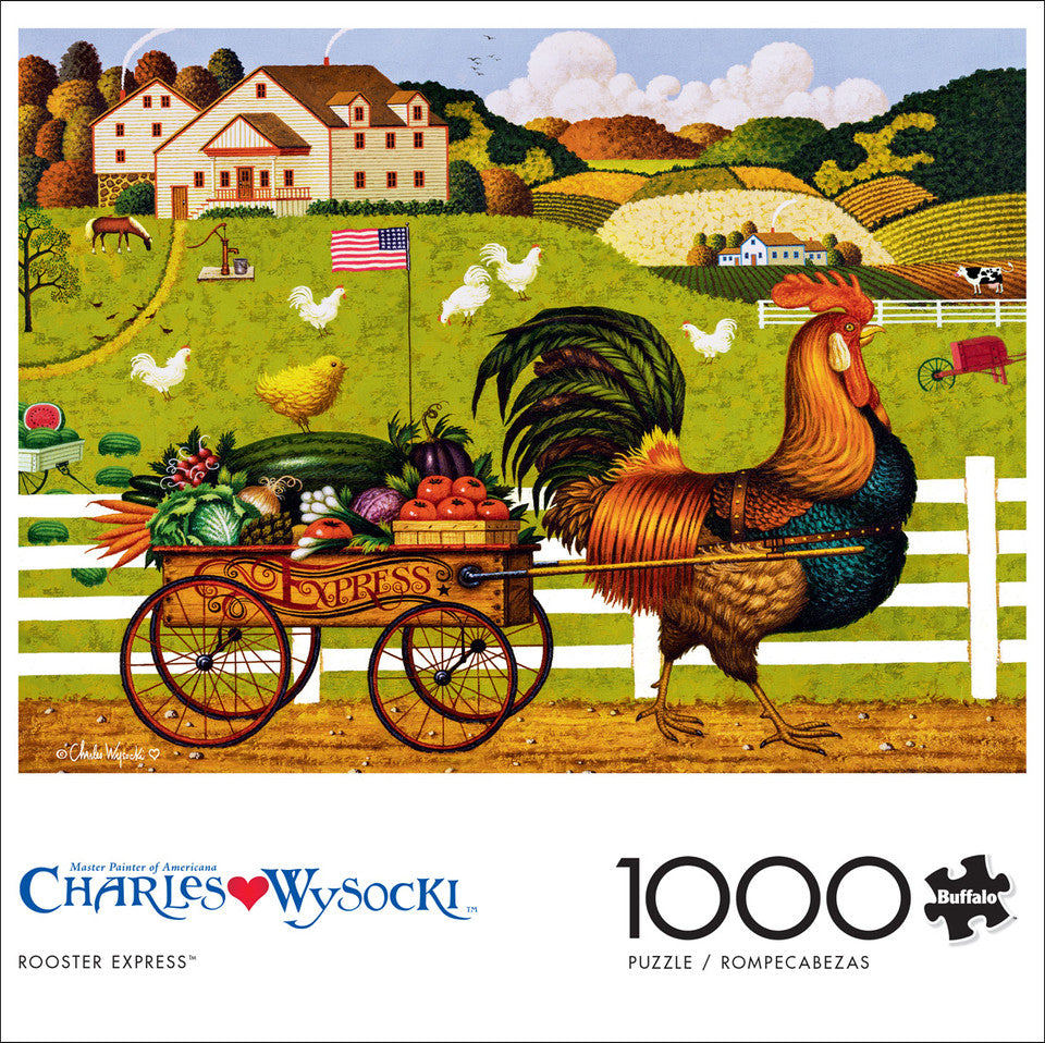 PFG Rooster Express, Charles Wysocki (1000pcs) (Usage/Used - PUZZLES FOR GOOD)