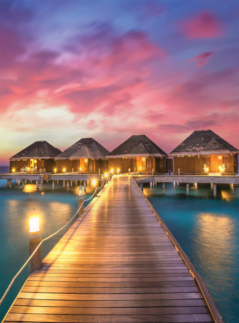 PFG Night & Day - Bungalows Maldives (1000pcs) (utilisation / Utilisé - Puzzles pour de bon)