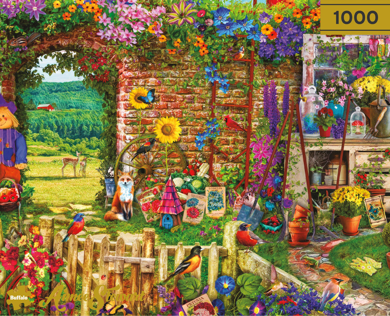 PFG Gold - Garden Gate, Aimee Stewart (1000pcs) (Usage/Used - PUZZLES FOR GOOD)