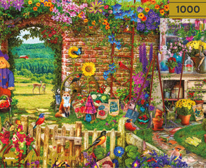 PFG Gold - Garden Gate, Aimee Stewart (1000pcs) (Usage/Used - PUZZLES FOR GOOD)