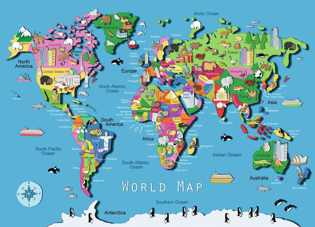 PFG Ravensburger World Map (60pcs) (Usage/Used - PUZZLES FOR GOOD)