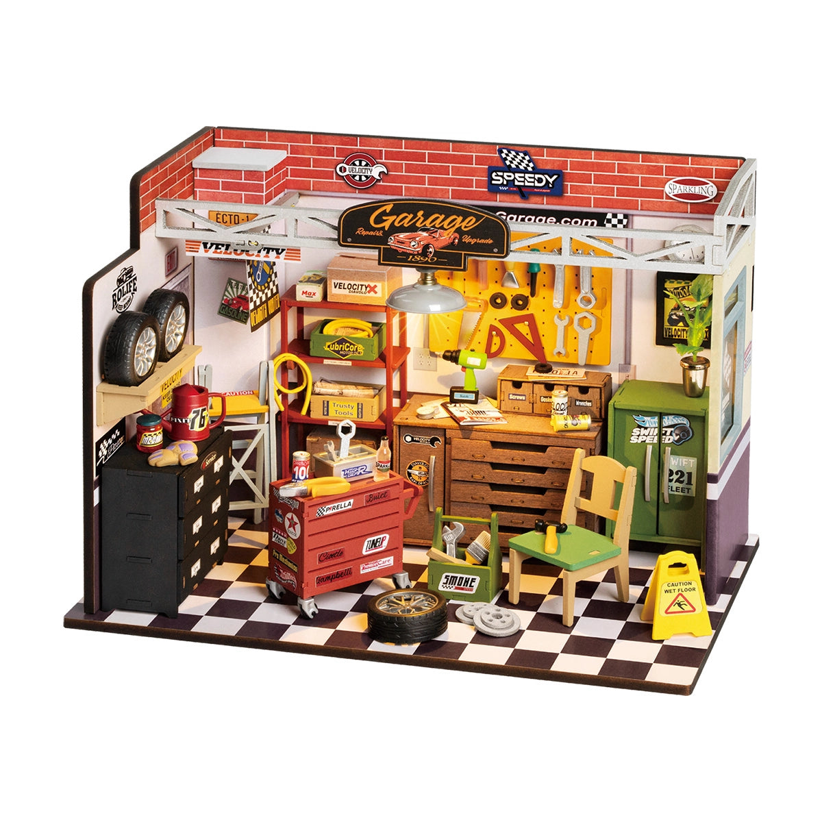 Miniature de maison à fabriquer soi-même - Atelier de garage (bois)