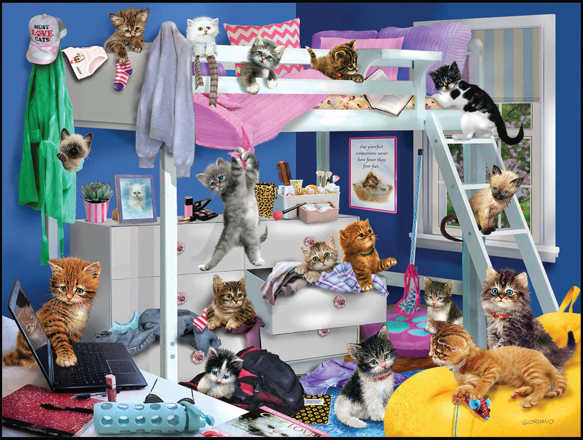 Messy Bedroom Kittens, Greg Giordano (3D Puzzle) (500pcs)