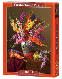Gladioli en vase chinois (1000 pc)