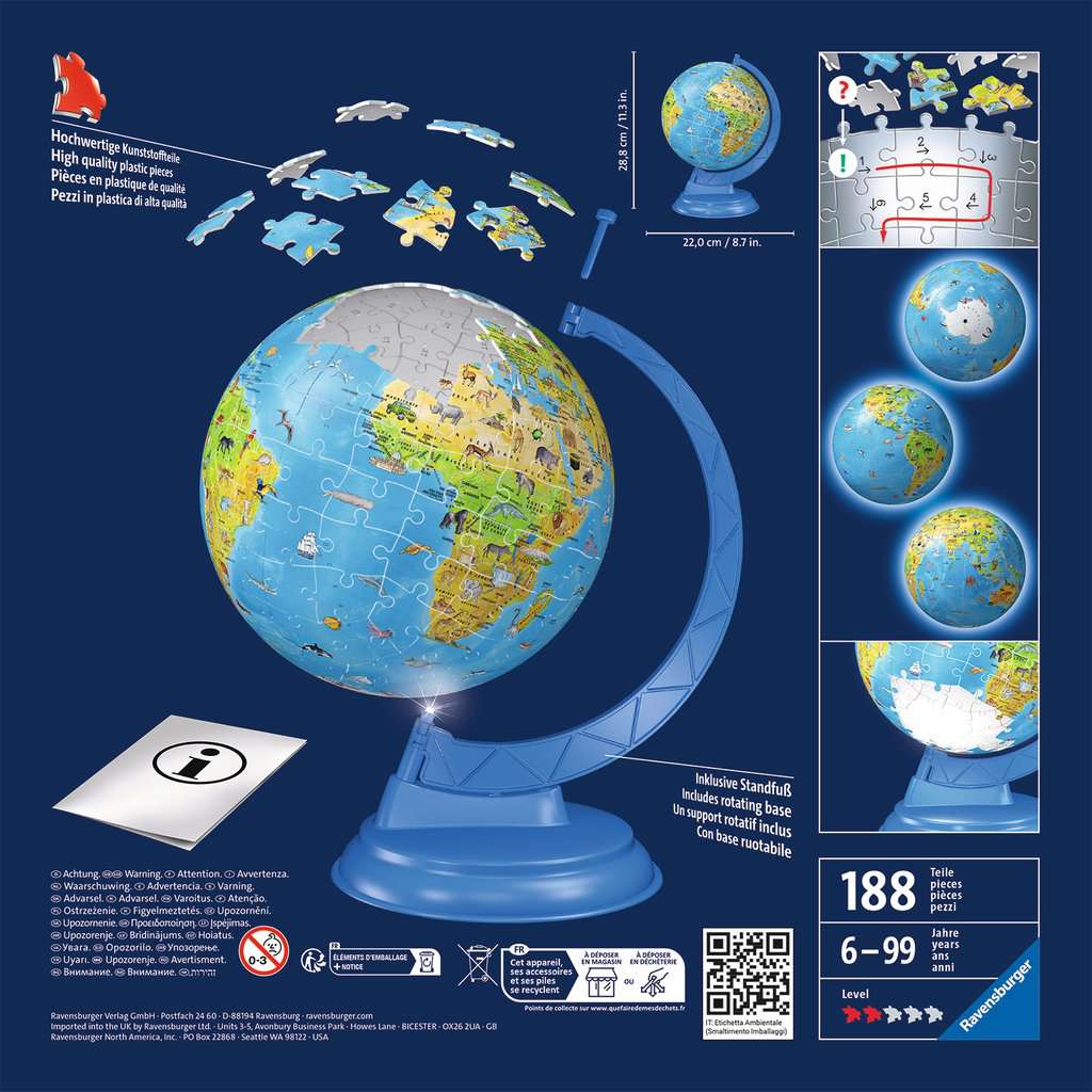 Ravensburger Children's Globe Night Edition EN (3D Puzzle)