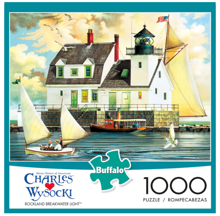 PFG Rockland Breakwater Light,  Charles Wysocki (1000pcs) (Usage/Used - PUZZLES FOR GOOD)