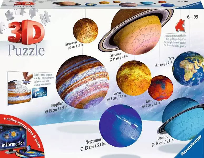 Système solaire Ravensburger - 8 planètes (puzzle 3D)