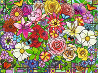 Ravensburger Stained Glass Flowers, Adrian Chesterman (100 XL pcs)