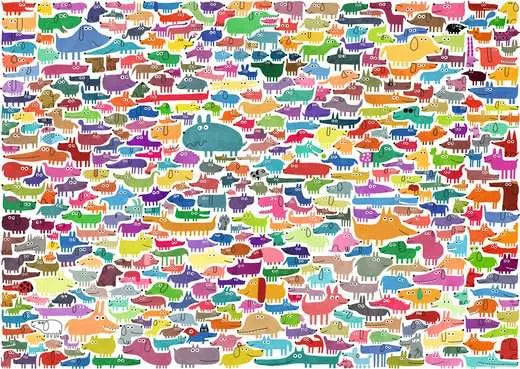 Ravensburger 387 Dogs & One Cat (300 Large pcs)