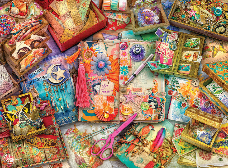 PFG The Junk Journaler's Desk, Aimee Stewart - Silver Select Collector's Edition (1000pcs) (Usage/Used - PUZZLES FOR GOOD)