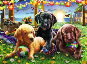 PFG Ravensburger Puppy Picnic (100XXL) (sage/Used - PUZZLES FOR GOOD)