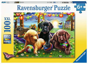 PFG Ravensburger Puppy Picnic (100XXL) (sage/Used - PUZZLES FOR GOOD)