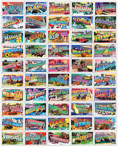 PFG State Greeting Stamps, Lois B. Sutton (Usage/Used - PUZZLES FOR GOOD)