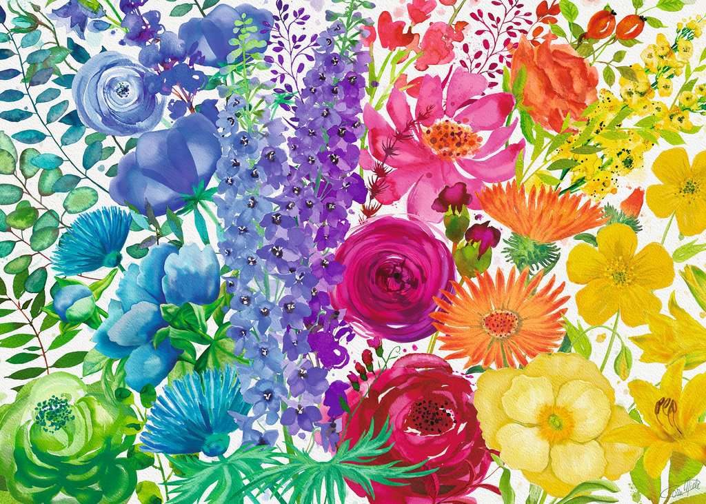 PFG Ravensburger Floral Rainbow (300 XXL pcs) (Usage/Used - PUZZLES FOR GOOD)
