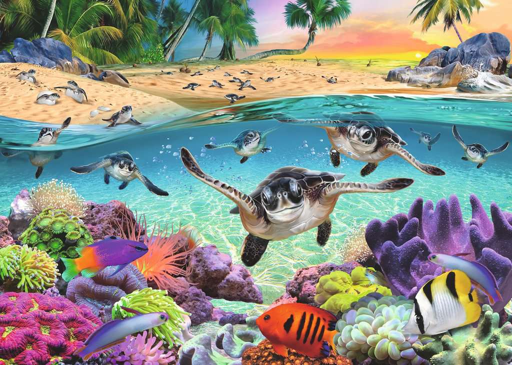 DMG Ravensburger Race of the Baby Sea Turtles (500pcs) (DAMAGED BOX)