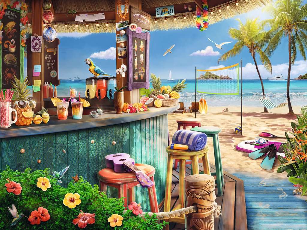 PFG Ravensburger Beach Bar Breezes (1500pcs) (Usage/Used - PUZZLES FOR GOOD)
