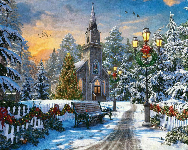 PFG Holiday Church (1000pcs) (Usage/Used - PUZZLES FOR GOOD)