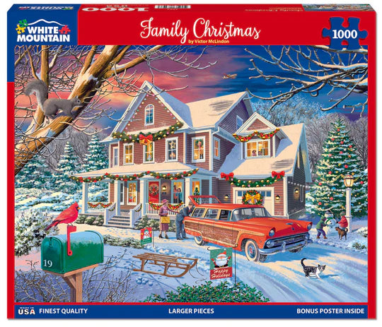 Buy Christmas de famille, victor mclindon (1000pcs) Puzzle | Jigsaw Jungle