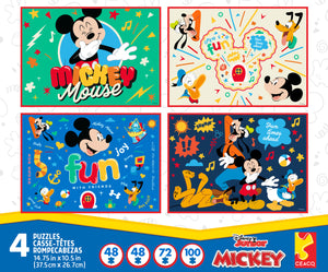 Disney Mickey Mouse - Pack multiple 4-en-1 (2x48, 72 et 100 pièces)