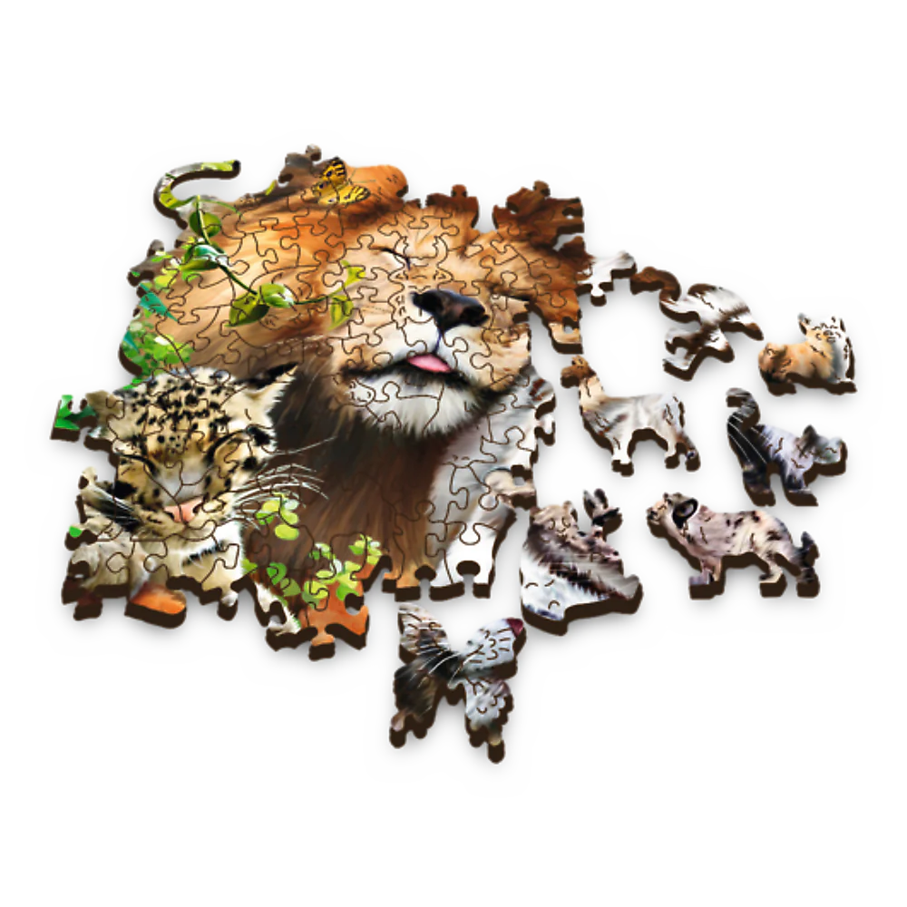 Trefl Wood Craft - Wild Cats in the Jungle (501pcs) (Wooden Jigsaw Puzzle)