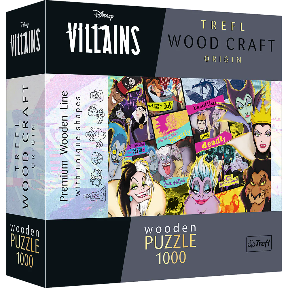 Trefl Wood Craft - Disney's Villains (1000pcs) (Wooden Jigsaw Puzzle)