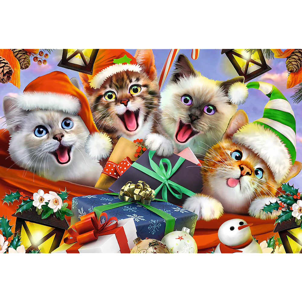 Trefl Wood Craft - Cats festifs (501pcs) (puzzle en bois en bois)